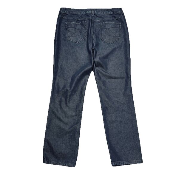 Chicos Ultimate Fit Slim Leg Straight Jeans 2.5 Short (35x28) Dark Blue Womens - Picture 3 of 8